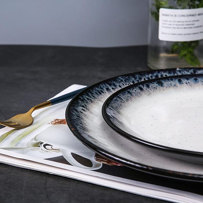 GaRcan Plate and Bowl Set Round Dinnerware Set, 16 Piece Porcelain Dinnerware Sets, Ceramica Dishes Dinner Sets, Modern Tableware with Dinner Plates