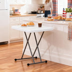ZenStyle 3 ft Adjustable Folding Table, Indoor Outdoor Portable Plastic Dining Card Table Utility Table for Camping Dining Event Party, White (Rectangular, 30"x20")
