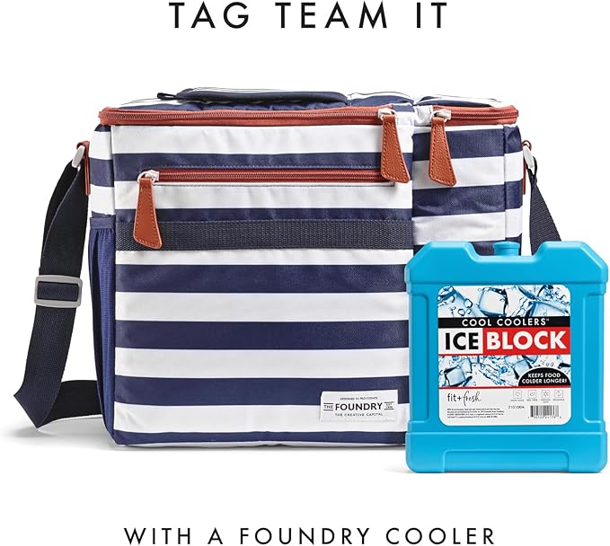 Cool Coolers by Fit + Fresh, XL Cooler Ice Block, Large and Powerful Ice Pack, Perfect for Insulated Cooler, Beach Bag, Backpack Cooler & Travel, 1PK, Blue