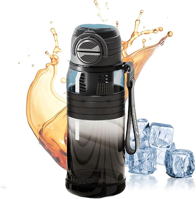 Fitness Water Bottle, 800ml Drinking Straw Cup, Beverage Container with Tea Filter, Portable Hydration Tool Category, Home Running Hiking for Camping Outdoor Travel School Cycling Indoor Use