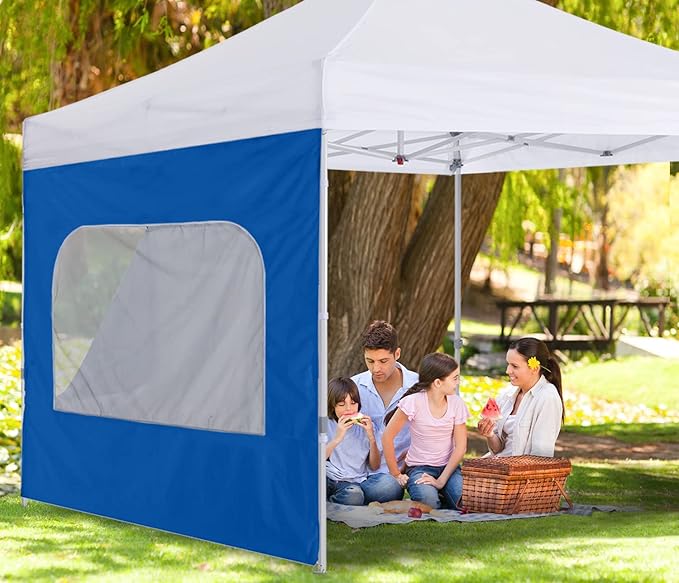 COOSHADE Instant SunWall 10x10 SideWall for Pop up Canopy Tent, 1 Pack Sidewall with Mesh Window Only, Blue