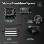 VIVOSUN G4 4" Inline Duct Fan & Temperature Humidity Controller, E42A+ WiFi-App Control AeroZesh Grow Tent Fan& Smart Thermostat, 195 CFM EC Motor Exhaust Fan for Heating Cooling, Greenhouse Accessory