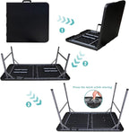 4FT Plastic Folding Table - Lightweight & Portable for Camping, Picnic, Card Games - Indoor Outdoor Foldable Dining & Utility Table (Black-2set)