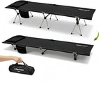 Camping Cot for Adults, Height Adjustable Sleeping Cot, Supports 300 lbs, Lightweight Compact Foldable for Backpacking, Hiking, Travel, Beach, Truck & Office Nap | Flyernature