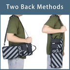 Golf Cooler Bag Plus Ice Pack Soft Sided Insulated Cooler Bag- Holds 6 Pack of Cans or 2 Wine Bottles - Grey Camo Golf Beer Sleeve Black Fits Discreetly in Golf Bags