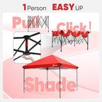 Sekey 10x10 Pop Up Canopy with One Push Setup-Easy Up Canopy with 99% UV Blocking - Instant Outdoor Sun Shade for Events, Parties, Camping- Commercial Gazebo with Weight Bags,Wind Proof&Waterproof