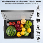 VEVOR 12 Volt Car Refrigerator Fridge, 70Liter(74qt) Single Zone Portable Freezer, -4℉-68℉ Adjustable Range, 12/24V DC and 100-240V AC Compressor Cooler for Outdoor, Camping, RV, Silver