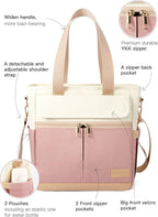 JOYHILL Lunch Bag for Women, Lunch Tote Leakproof Insulated Lunch Box with Shoulder Strap, Adult Reusable Lunch Cooler Tote Bags for Work Picnic Camping Beach (A-PINK)