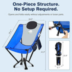 Utility-Grade High-Back Folding Chair — Stable One-Piece Structure, Extended Back Support for Longer Sitting, Reinforced Aluminum Frame, Portable Chair for Camping, RV & Outdoor Use
