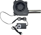 120mm x 32mm BBQ Air Mover Inflatable Small Blower Fireplace Fan, with Metal Duct, AC 100V-240V Variable Speed Centrifugal Fan, for Camping,Waste Oil Furnace, Outdoor Cooking (120x32mm)