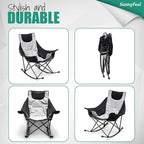 SUNNYFEEL Oversized Rocking Camping Chair 2 Pack, Fully Padded Patio Chair with Side Pocket, High Back Portable Lawn Recliner with Carry Bag, Outdoor Rocker Camp Chairs for Adults Heavy Duty 500 LBS