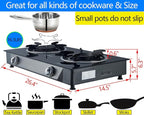 Propane Stove 2 Burner Gas Stove Auto Ignition 26000 BTU Tempered Glass Propane Burner LPG with CSA Hose for Outdoor Cooking, Emergency