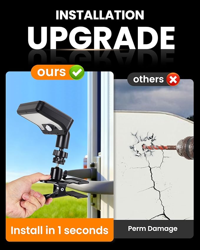 Clip on Solar RV Lights Exterior, 600LM RV Outdoor Lights with Motion Sensor, USB & Solar Dual Charging, 3000/5000/6000K Remote Control RV Porch Light for Camper, Motorhome, Trailer, Camping (2 Pack)