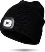 Classic Rechargeable LED Warm Knit Beanie Head Light Hat Headlamp for Outdoor Activities