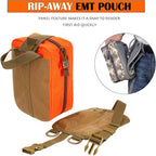 Molle medical pouches empty ifak tactical first aid bag emt med admin pouches edc rip away med kit bag (Orange)