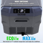 VEVOR NLS45, 12 Volt Car Refrigerator Fridge, 32 L Dual Zone Portable Freezer, -4℉-68℉ Adjustable Range, 12/24V DC and 100-240V AC Compressor Cooler for Outdoor, Camping, RV, Bule and grey