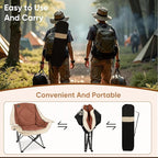Northroad Oversized Foldable Camping Chair, Outdoor Padded Lawn Chair w/Cup Holder,Carry Bag for Beach, Hiking, and Picnics,Heavy-Duty 300-lbs Capacity, Purple