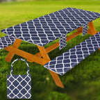 Fitted Picnic Table Cover with Bench Covers Waterproof Elastic Edges Rectangle Patio Tablecloth Outdoor Camping Essentials Stuff Rv Accessories Summer Trip Travel Supplies Party Camper Gifts, 6 ft
