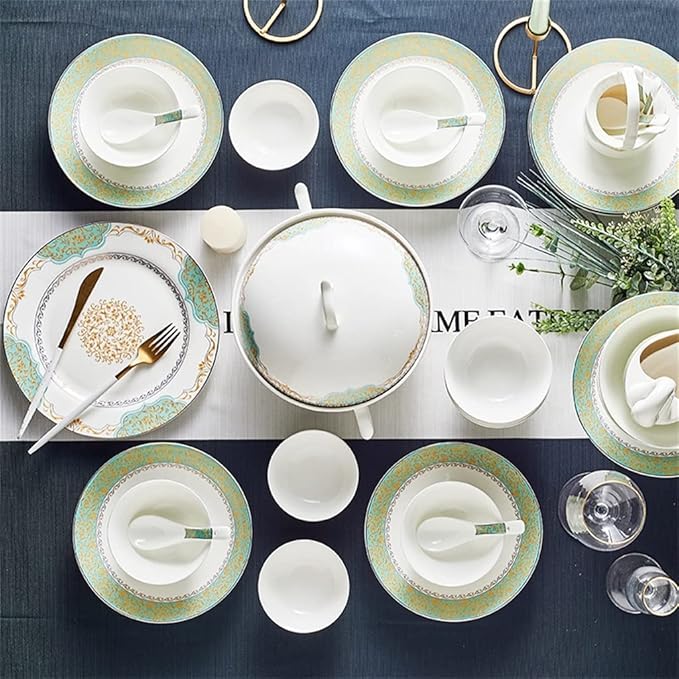 Ceramic Tableware and Tableware Set with 60 Pieces of European Tableware and Dishes Set