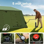 ABORON 2/6/8/10/12 Person Inflatable Camping Tent, Easy Setup Blow Up Tent with Hand Pump, PU3000mm Waterproof & Breathable 4 Season Glamping Tent for Outdoor Camping