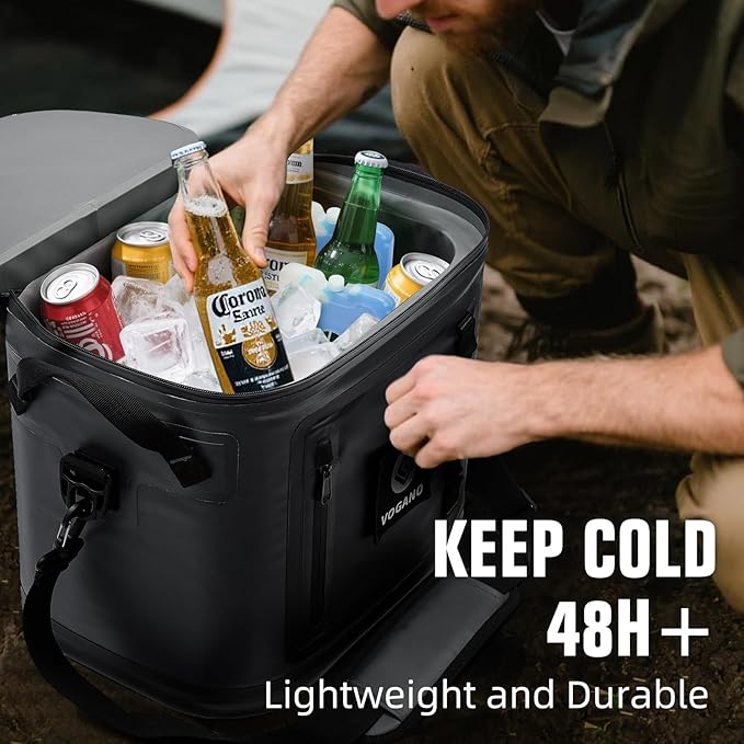 40 Can Soft Cooler Bag - Insulated Leak-Proof Large Cooler Bag with Roll-Top Waterproof Seal | Portable Ice Chest for Camping, Beach, Travel, Picnics | 24HR Cold Retention