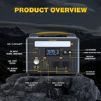 VTOMAN Jump 600X Portable Power Station 600W, 299Wh Solar Generator LiFePO4 Battery Power Station with Jump Start for Car, 1200W AC Outlet, PD 60W USB-C, 3x Regulated 12V/10A DC for Camping, RV Travel