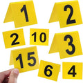 NOLITOY 15 Pcs Evidence Markers Detective Scene Markers Decorations Number Id Tents for Game Theme Halloween Party Supplies, Yellow, Restaurant 1-15 Signs Accessories