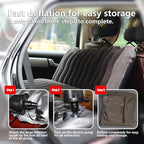 Car Air Mattress, Inflatable SUV Truck Camping Mattress for Back Seat, Thickened Travel Car Bed Sleeping Pad with 2 Round air-Filled Bolster,Air Pump and 2 Pillows (Grey)