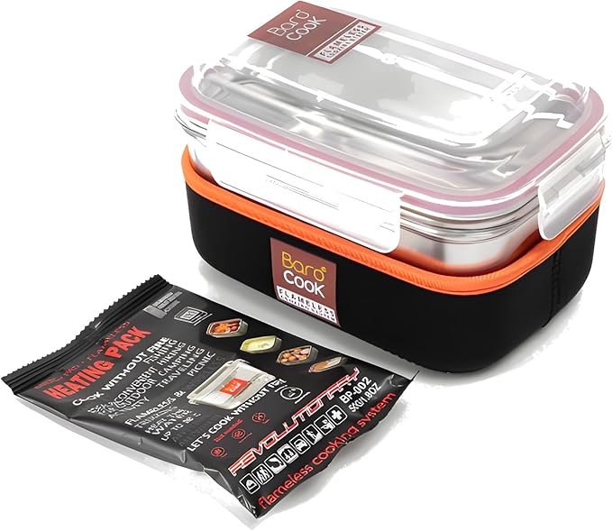 Flameless Self-Heating Lunch Box – Portable Food Warmer Oven BC-003/BC-007 – Large/ Extra Large Capacity – Heats Meals, MREs & Cans Under 10 Min – Camping, Travel, Office, Emergency
