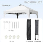 GDY 10x10 Easy Set Up Camping Canopy, Pop Up Tent with 4 Piece Sidewalls, Easy Up Canopy for Events, Parties, Gatherings, Camping, White.