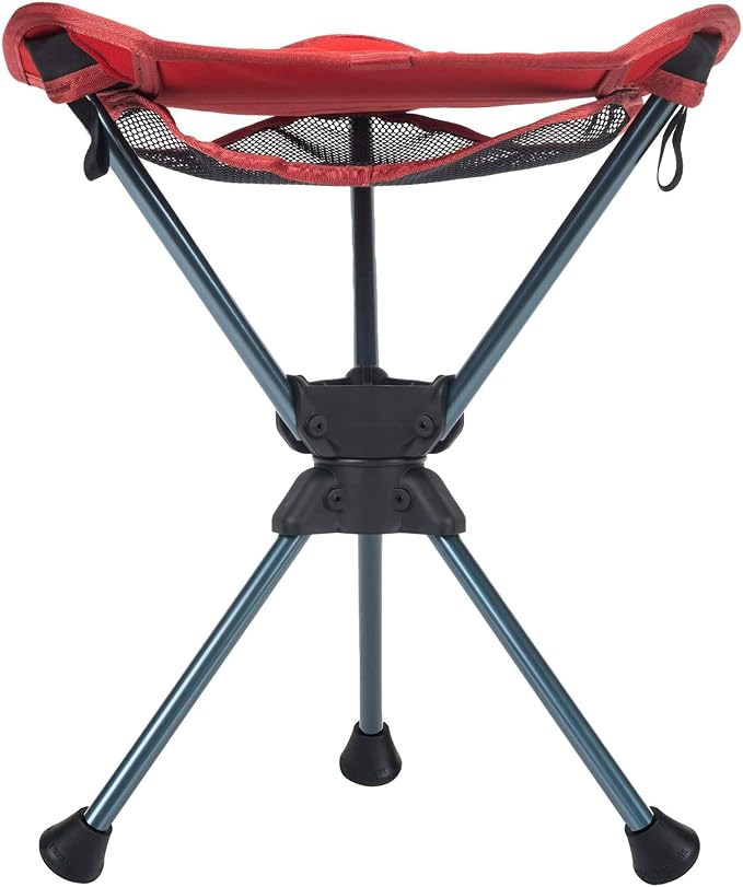 GRAND TRUNK Compass 360° Swivel Camping Stool | Ultralight Foldable Tripod Seat with Aluminum Frame | Portable Outdoor Chair for Hiking, Fishing & Travel | Clay Red