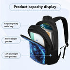 Cool Wolf Backpack Set for Boys Back to School, Backpack for 4th Grade Boys Lunch Box Water Bottle Holder Pencil Case 4 Piece Set Art School Supplies for Camping Picnic