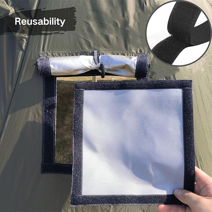 SoloWilder Stove Jack Kit for Tent Highly Flame-Retardant DIY Stove Jack for Hot Tent 9.5" x 9.5"