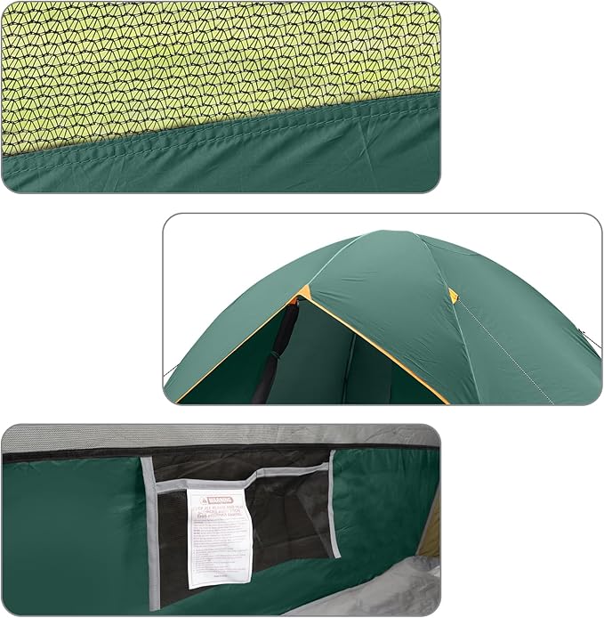 unp 6 Person 4 Season Dome Tent, Easy to Set Up for Camping & Hiking, Lightweight & Portable, Green
