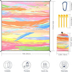 Beach Blanket Waterproof Sandproof Extra Large Beach Mat 79" X 83"/120"x108"for 1-8 Adults Quick Drying Durable Outdoor Picnic Mat for Beach Travel Camping Hiking