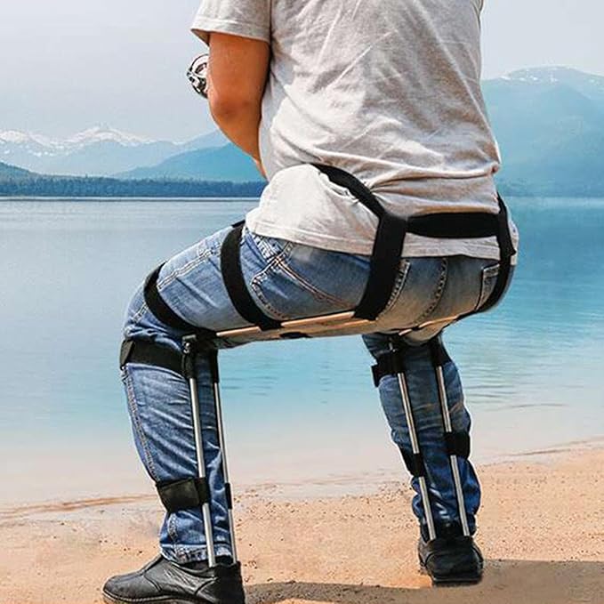 Invisible Folding Chair for Fishing & Camping - Portable Wearable Stool for Concerts & Subways - Compact Lightweight Outdoor Seat (XL