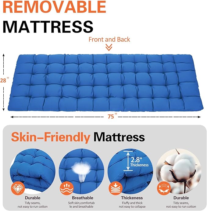 Camping Cots 2 Pack Camping Bed with Comfortable Mat Cots for Sleeping with Pad Heavy Duty Folding Bed 2 Person Sleeping Cot with Carry Bag Guest Cots for Adults Office Nap Vacation Outdoor Indoor