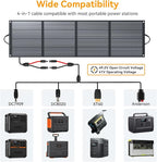 400 Watt Portable Solar Panel IP68 Waterproof ETFE 41V MC4 Output Solar Panels Foldable for Power Stations Solar Generator Camping Off-Grid RV Emergency Backup Hurricane