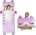 Kids Sleeping Bag, Toddlers Nap Mat, Girls Sleeping Mat for Daycare Preschool, Slumber Bag, Pillow, Blanket 3 in 1