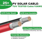 Oududianzi Solar Extension Cable 40Ft, Solar Wire 10AWG, Tinned Copper PV Cable 10Gauge, Solar Panel Wires and Connectors for Home RV Boat Outdoor Camping Solar Photovoltaic Systems, Set of 2