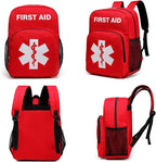 First Aid Backpack Emergency Empty Waterproof Survival First Responder Trauma Bag Travel Home Outdoor Camping (Red)