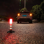 Twinkle Star Emergency Roadside Flares Kit LED Safety Strobe Road Warning Light Highway Beacon Alert Flare with Magnetic Base, Detachable Stand, Solid Storage Case (Set of 4)