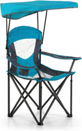 LET'S CAMP Camp Chair with Shade Canopy Folding Camping Chair with Cup Holder and Carry Bag for Outdoor Camping Hiking Beach, Heavy Duty 350 LBS