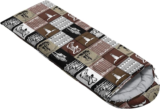 Kids Sleeping Bag for Boys Girls,Western Cowboy Print-Lightweight Warm Portable Outdoor Indoor-Waterproof Cold Weather Resistant Sleeping Bag for Camping Hiking