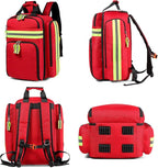 Gatycallaty First Aid Backpack - Medical Evacuation Bag - Red Emergency Lifeguard Bag for Ems Emt First Responder Trauma (Red)