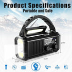 10000mAh Emergency Crank Radio,NOAA/AM/FM Weather Radio, Type-C Charge,Solar Charging,SOS, 3 Modes LED Torch, Reading Lamp, Compass for Outdoor Survival(Black)