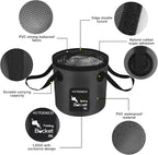 AUTODECO Collapsible Bucket 5 Gallon Container Folding Water Bucket Portable Wash Basin