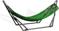 Best Home Fashion Hammock with Collapsible Steel Stand 450 lbs Capacity & Carrying Case, Portable & Adjustable, Perfect for Camping Beach Summer Patio, EZ Daze Foldable Hammock with Stand- Green