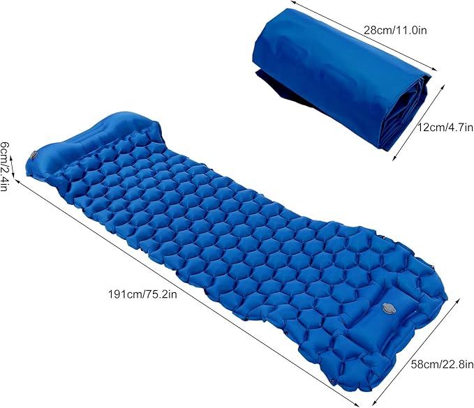 Sleeping Pad for Camping,Self Inflating Sleeping Pad Camping,Ultralight Sleeping Mat for Camping,Backpacking,Hiking Lightweight Compact Camping Air Mattress, for Tent(Royal Blue)