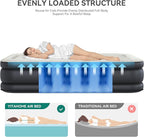 YITAHOME Full Air Mattress with Built-in Pump, 18-Inch Foldable Inflatable Bed with Carry Bag and Repair Patch, Deluxe Raised Air Mattress for Home, Travel, and Camping, Black